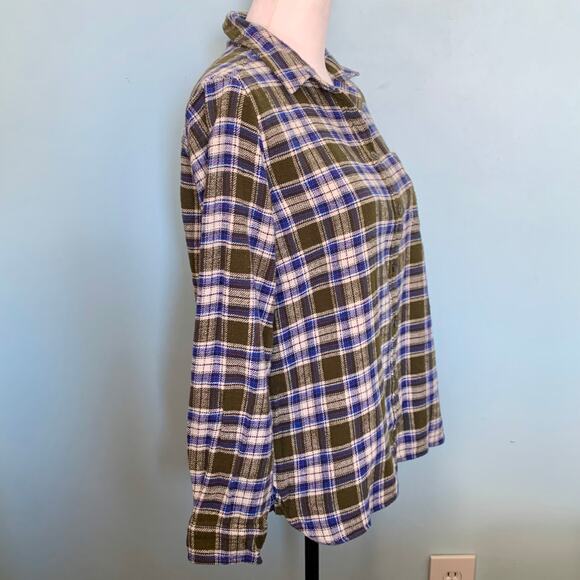 J. Crew Flannel Boy Shirt in Misty Forest Plaid Size 10 - Picture 6 of 7